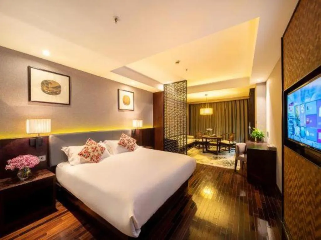 Bed in Yiwu Orange Boutique Hotel
