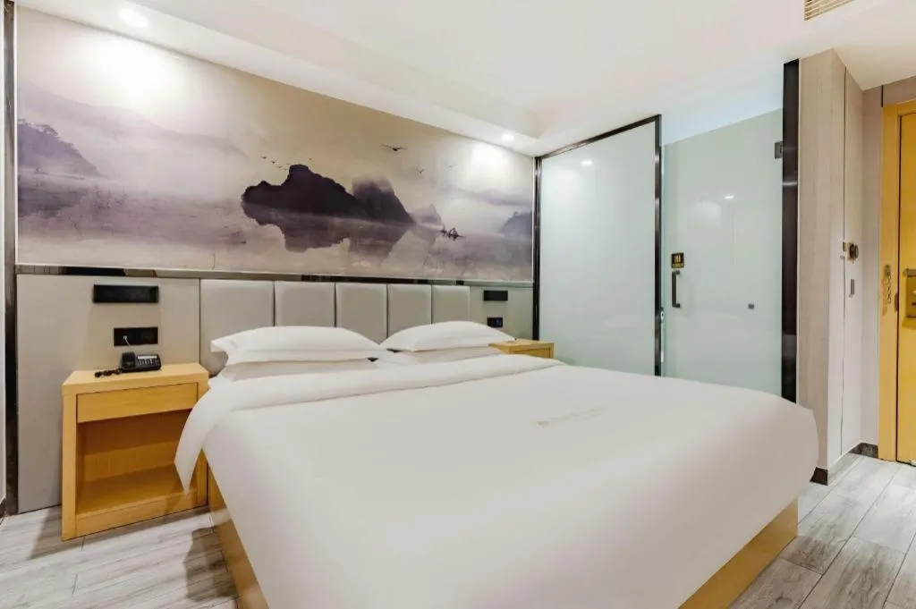 Bed in GreenTree Alliance Jiangsu Nanjing Pukou District Zhongsheng Street Wende Road Metro Station Hotel