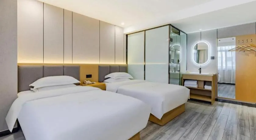 Bed in GreenTree Alliance Jiangsu Nanjing Pukou District Zhongsheng Street Wende Road Metro Station Hotel