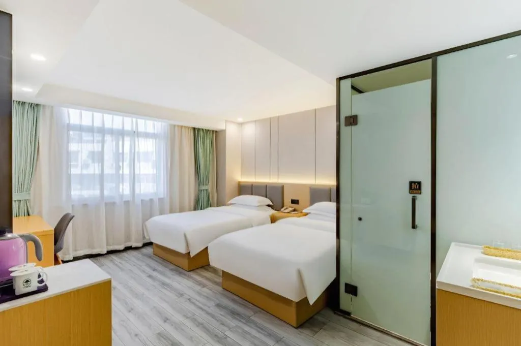 Bed in GreenTree Alliance Jiangsu Nanjing Pukou District Zhongsheng Street Wende Road Metro Station Hotel