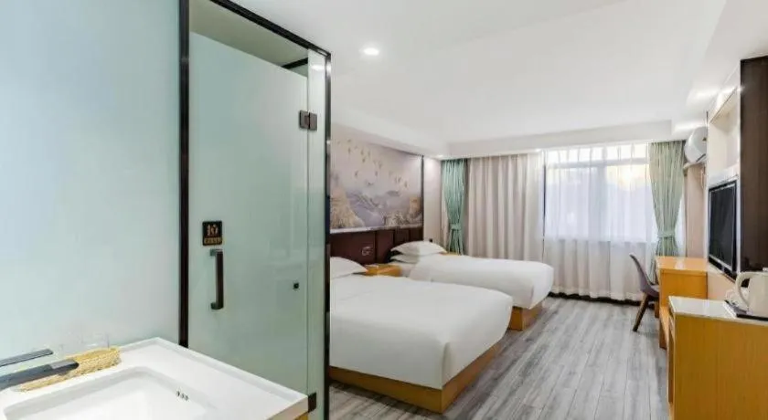 Bed in GreenTree Alliance Jiangsu Nanjing Pukou District Zhongsheng Street Wende Road Metro Station Hotel