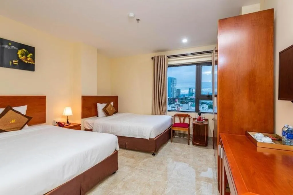 Bed in An Thuyen Hotel