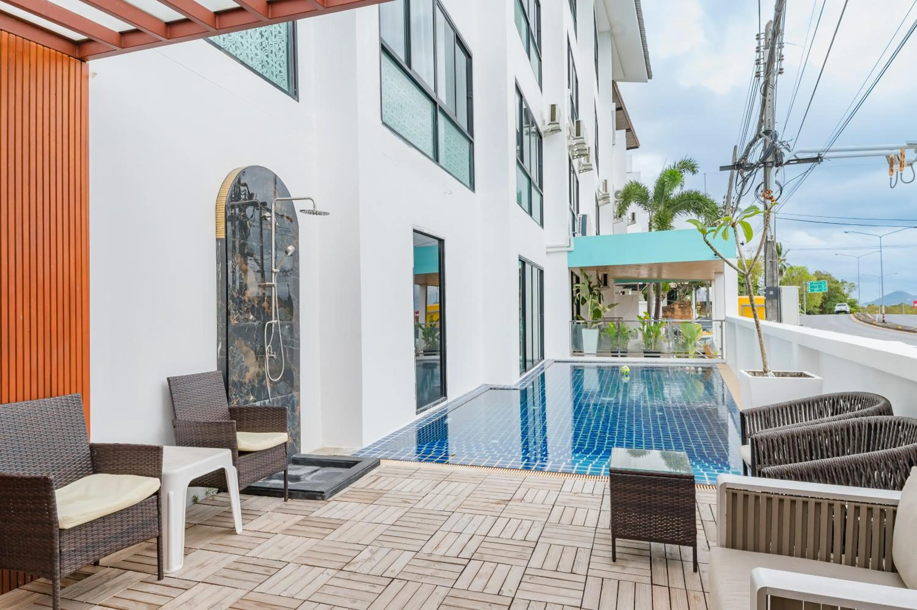 Pool view in De Blue Sea Rawai Hotel