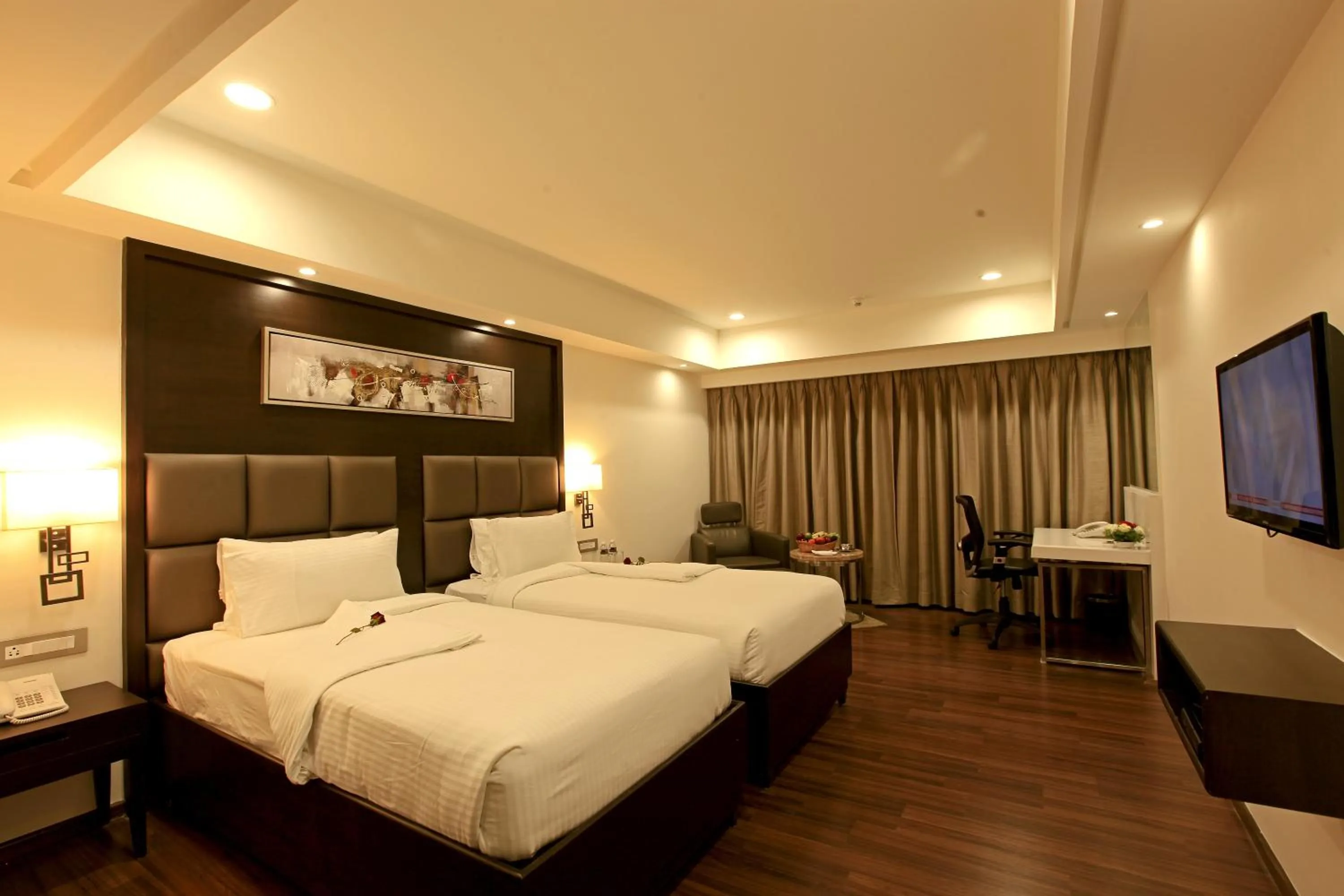 Bed in Goutham Grand Hotel
