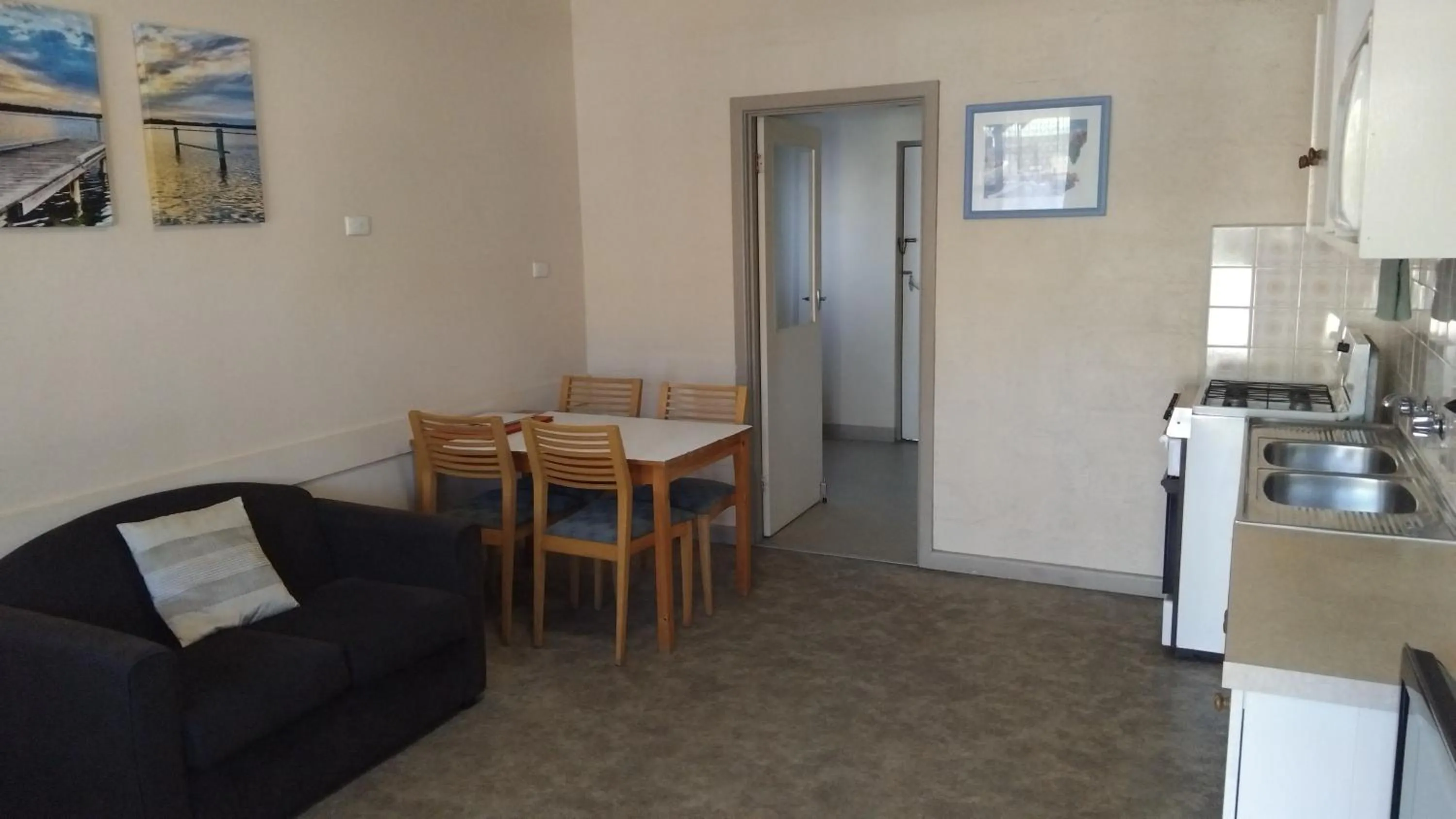 Living room in Lakes Entrance Holiday Units