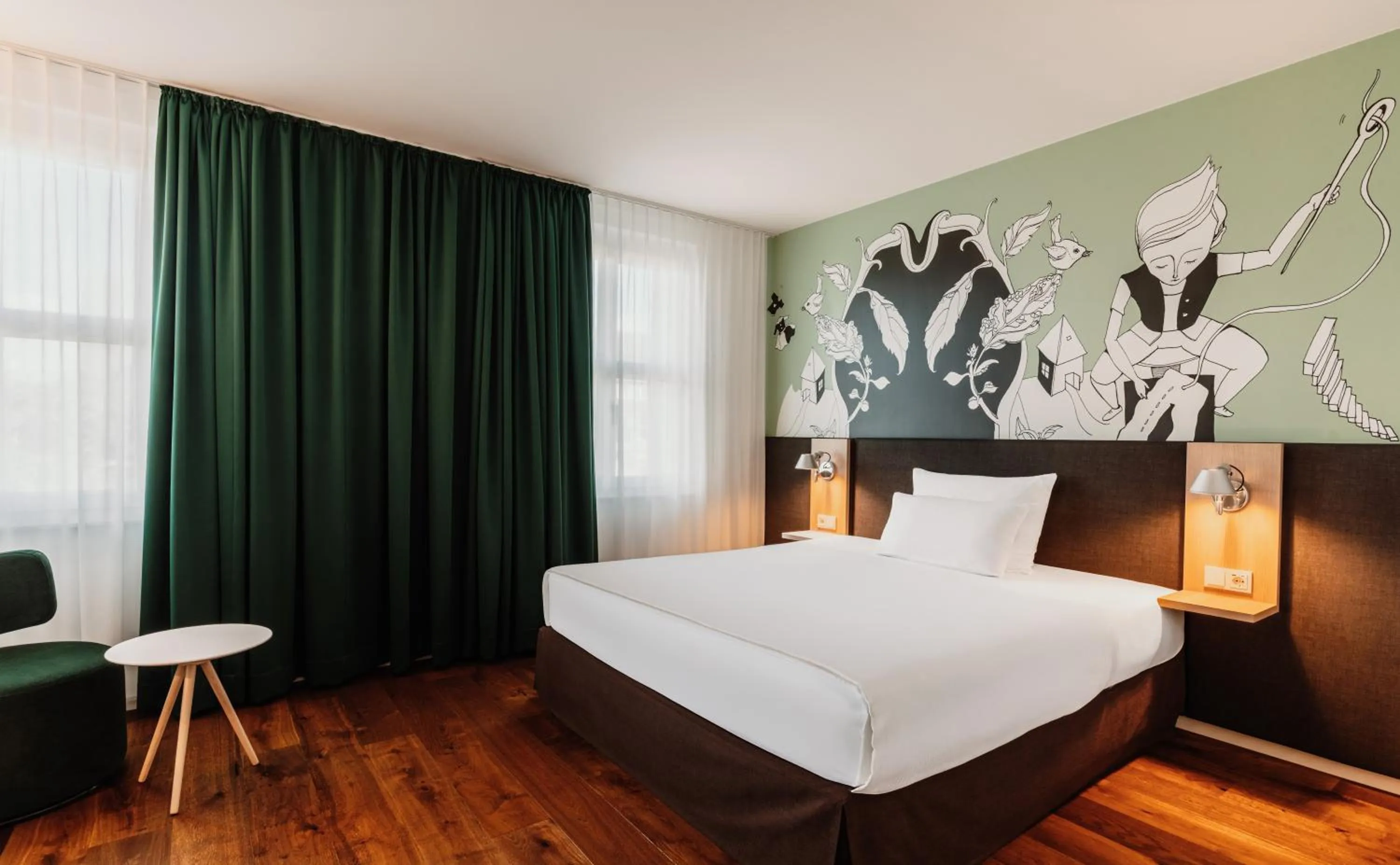 Bed in Grimms Hotel Hanau