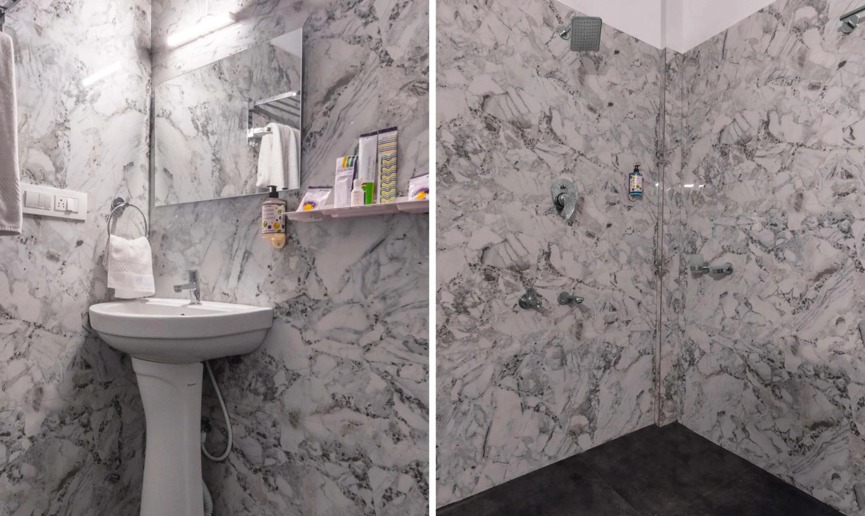 Bathroom in Treebo River View