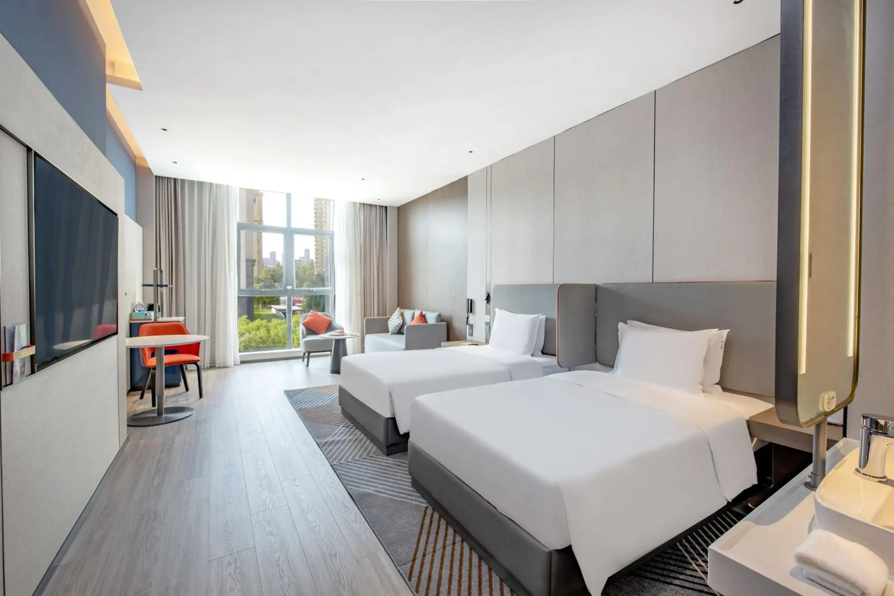 Standard Twin Room with City View in Holiday Inn Express Yinchuan Lanxi Valley Plaza by IHG Standard Twin Room with City View in Holiday Inn Express Yinchuan Lanxi Valley Plaza by IHG