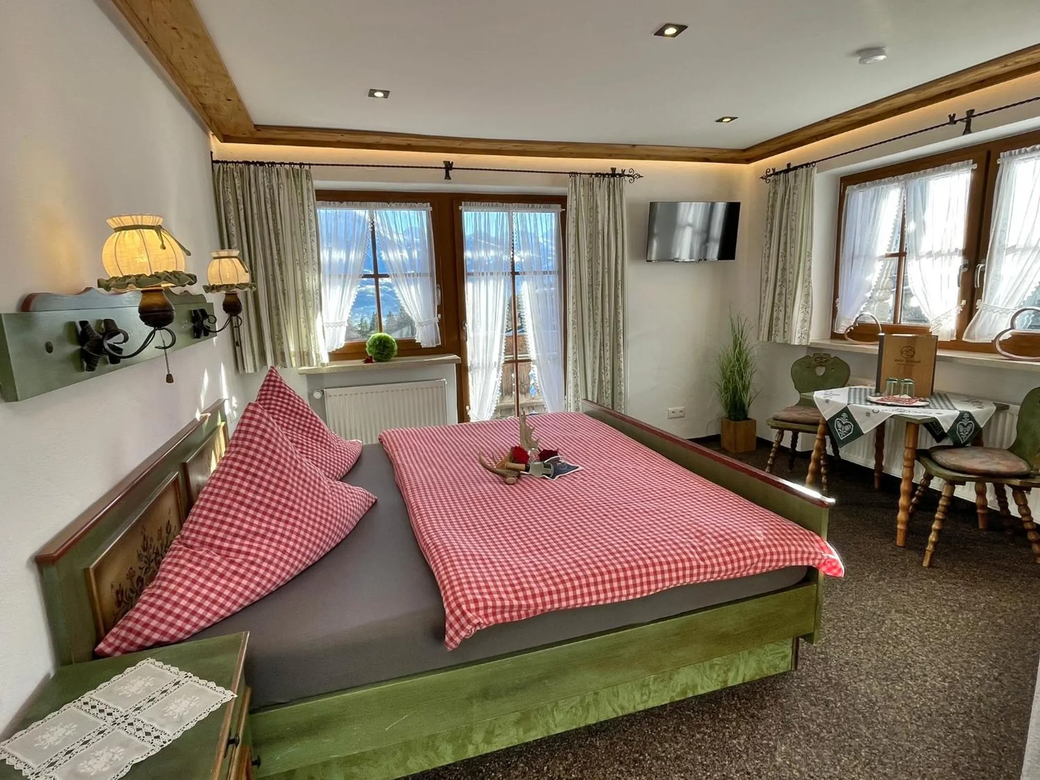 Balcony/Terrace, Bed in Pension Loiplstüberl