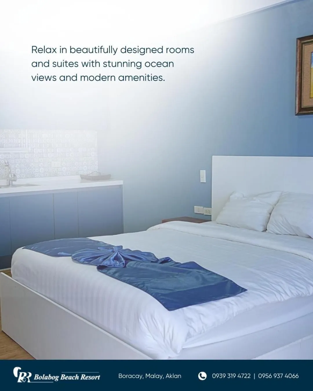 Bed in Bolabog Beach Resort