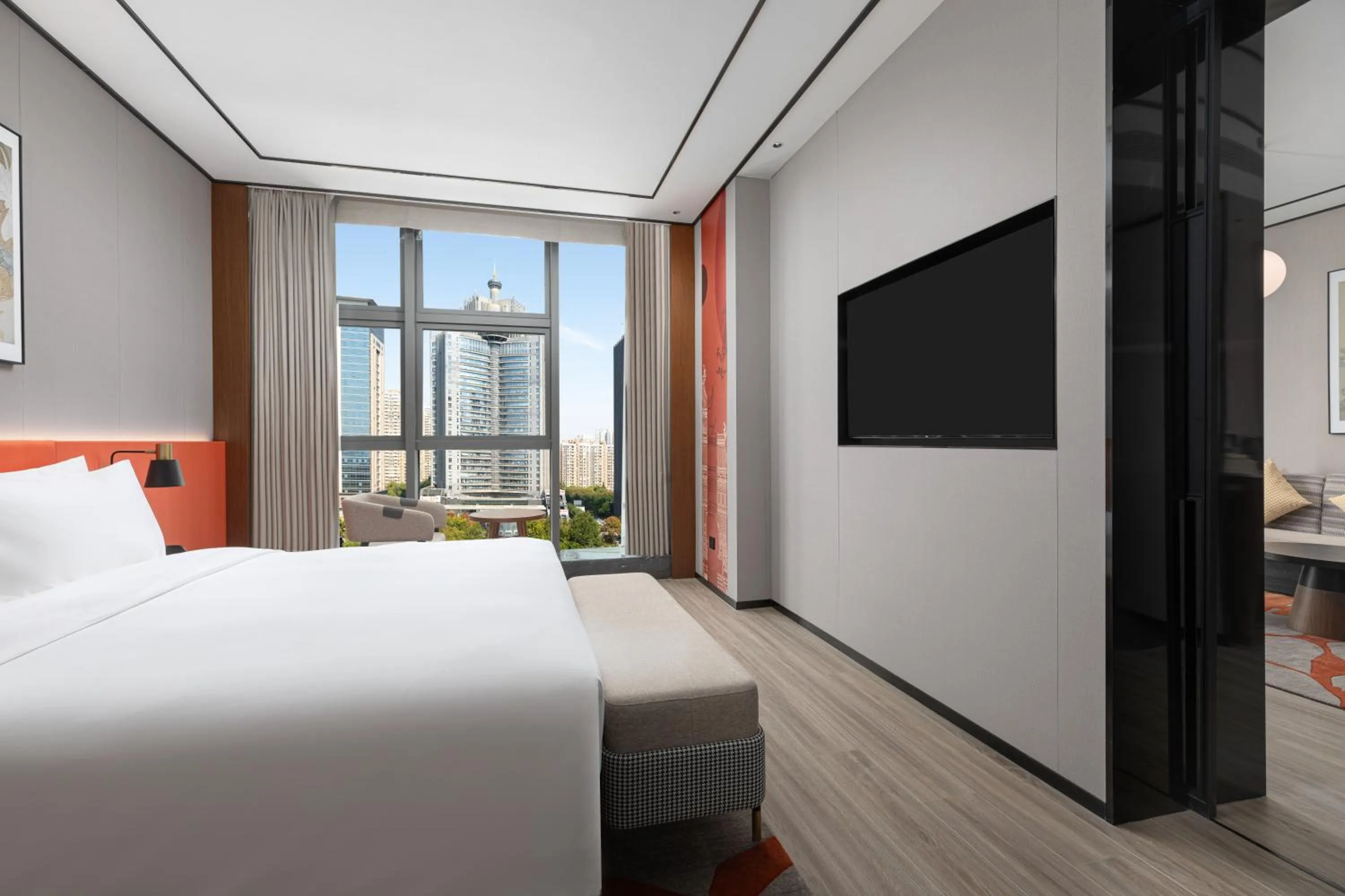Bed in Hilton Garden Inn Luoyang Kaiyuan Avenue