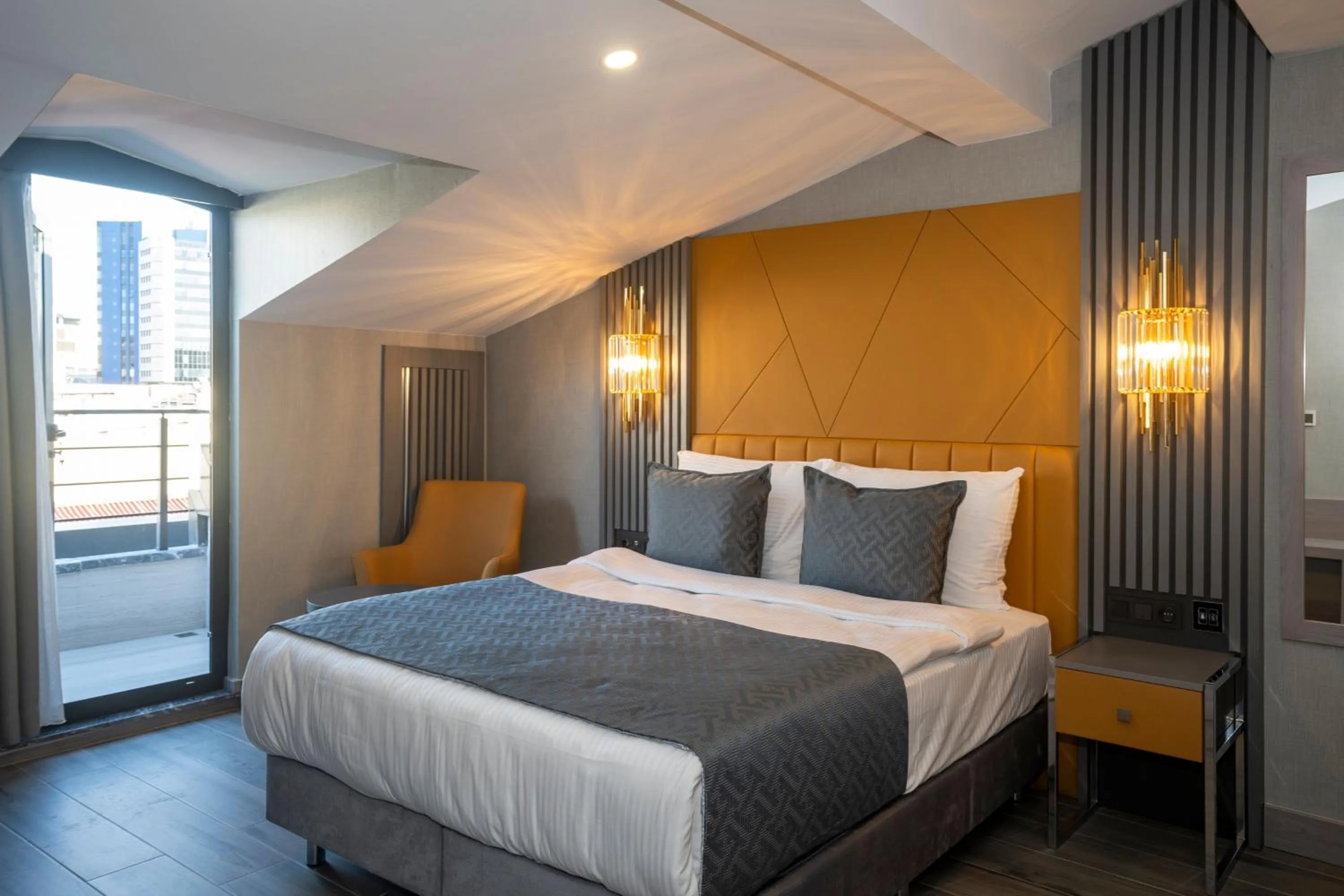 View (from property/room), Bed in Icon Hotel Bomonti