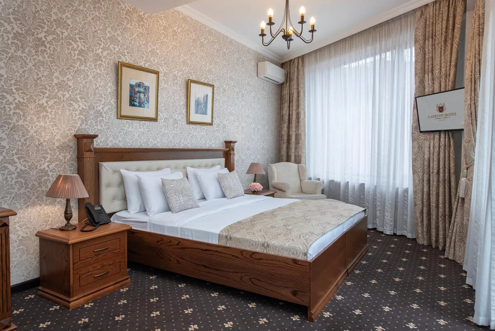 Bed in Tbilisi Laerton Hotel