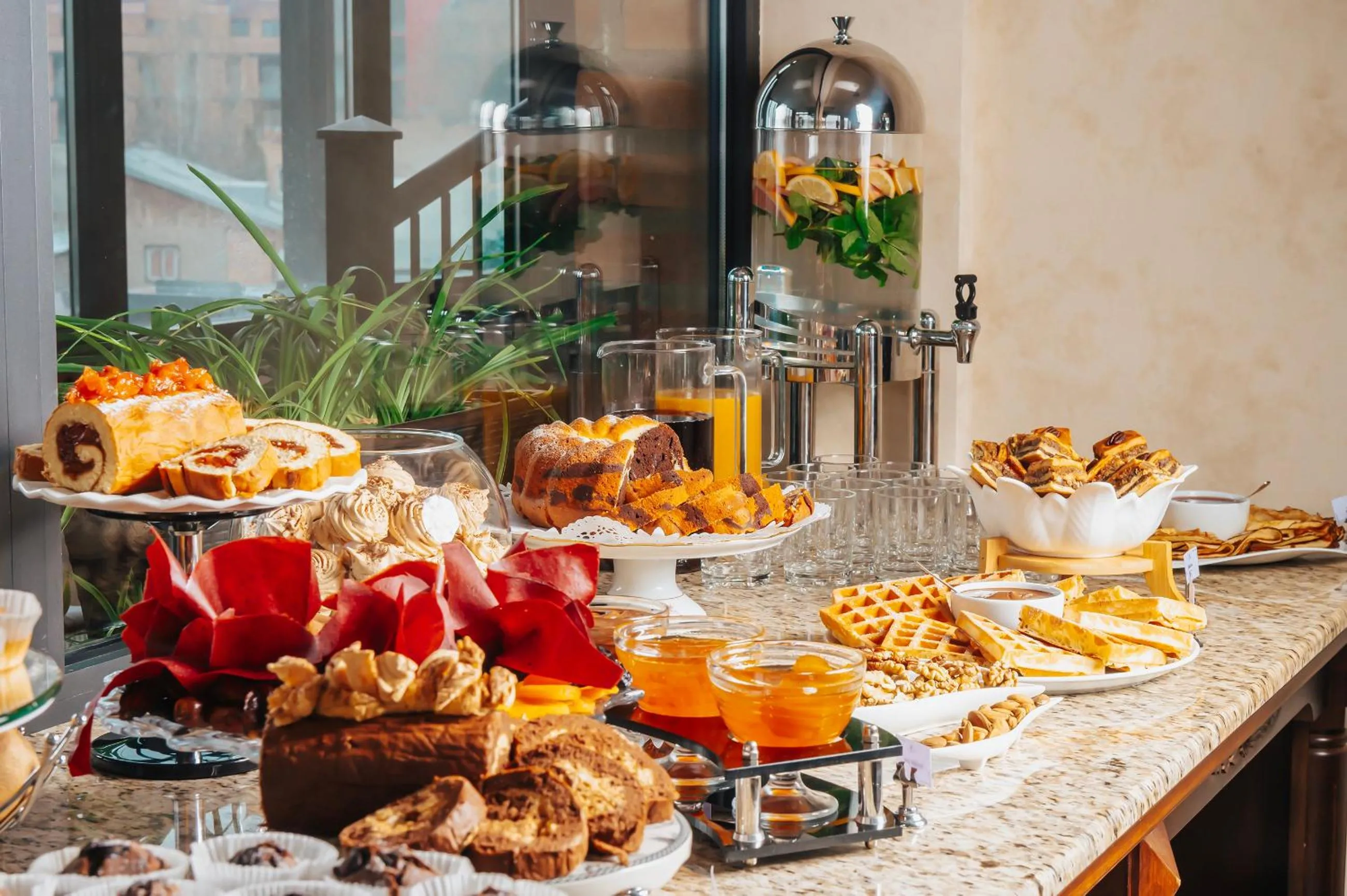 Buffet breakfast in Tbilisi Laerton Hotel