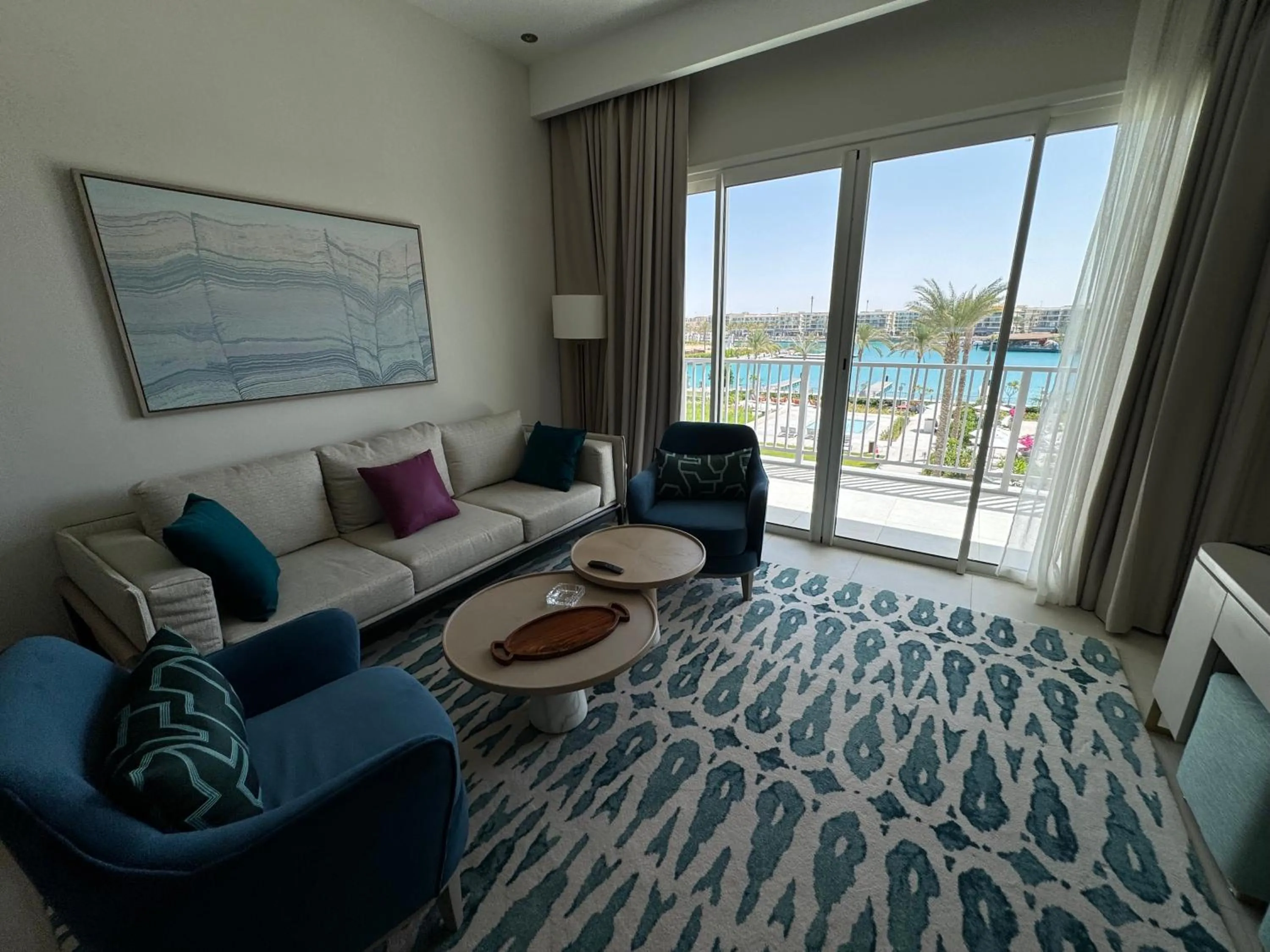 Bed in Vida Marina Resort Marassi Residences Three Bedroom Apartment Marina View