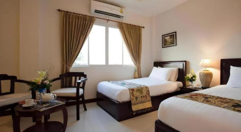 Bed in Lao Golden Hotel