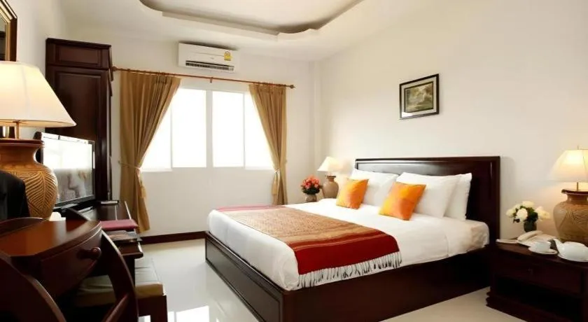 Bed in Lao Golden Hotel