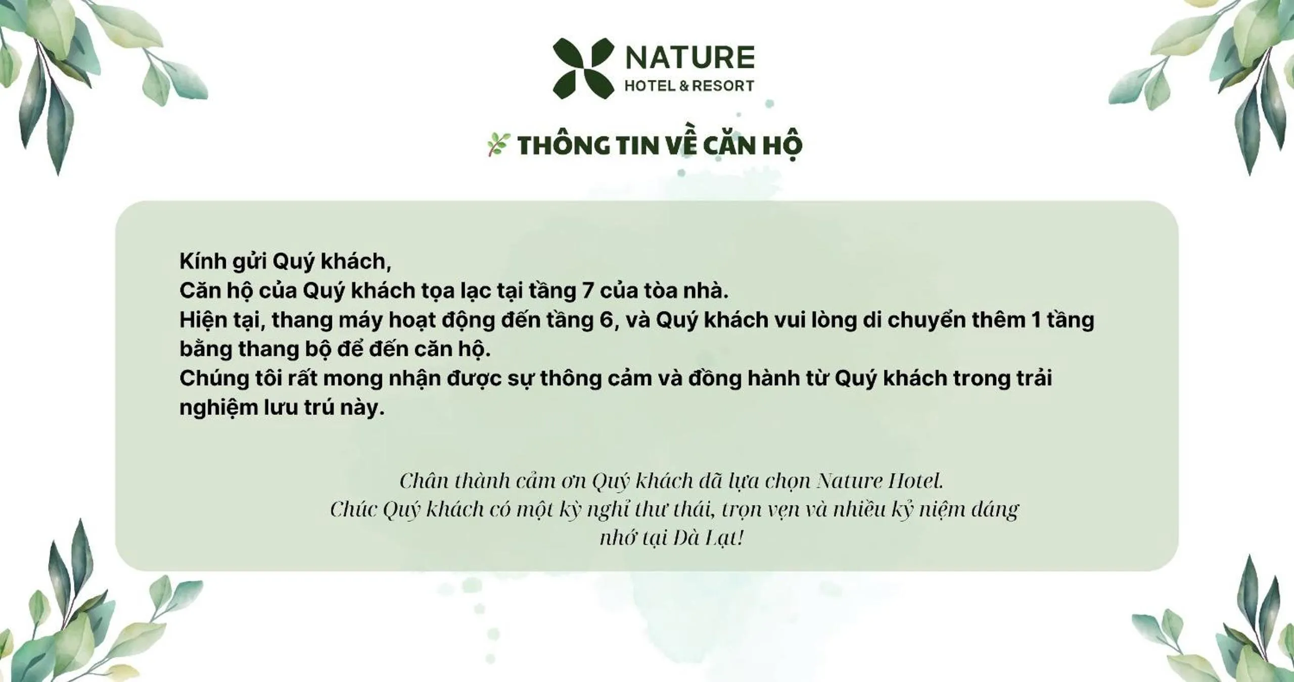 Text overlay in Nature Hotel - Nam Ky Khoi Nghia
