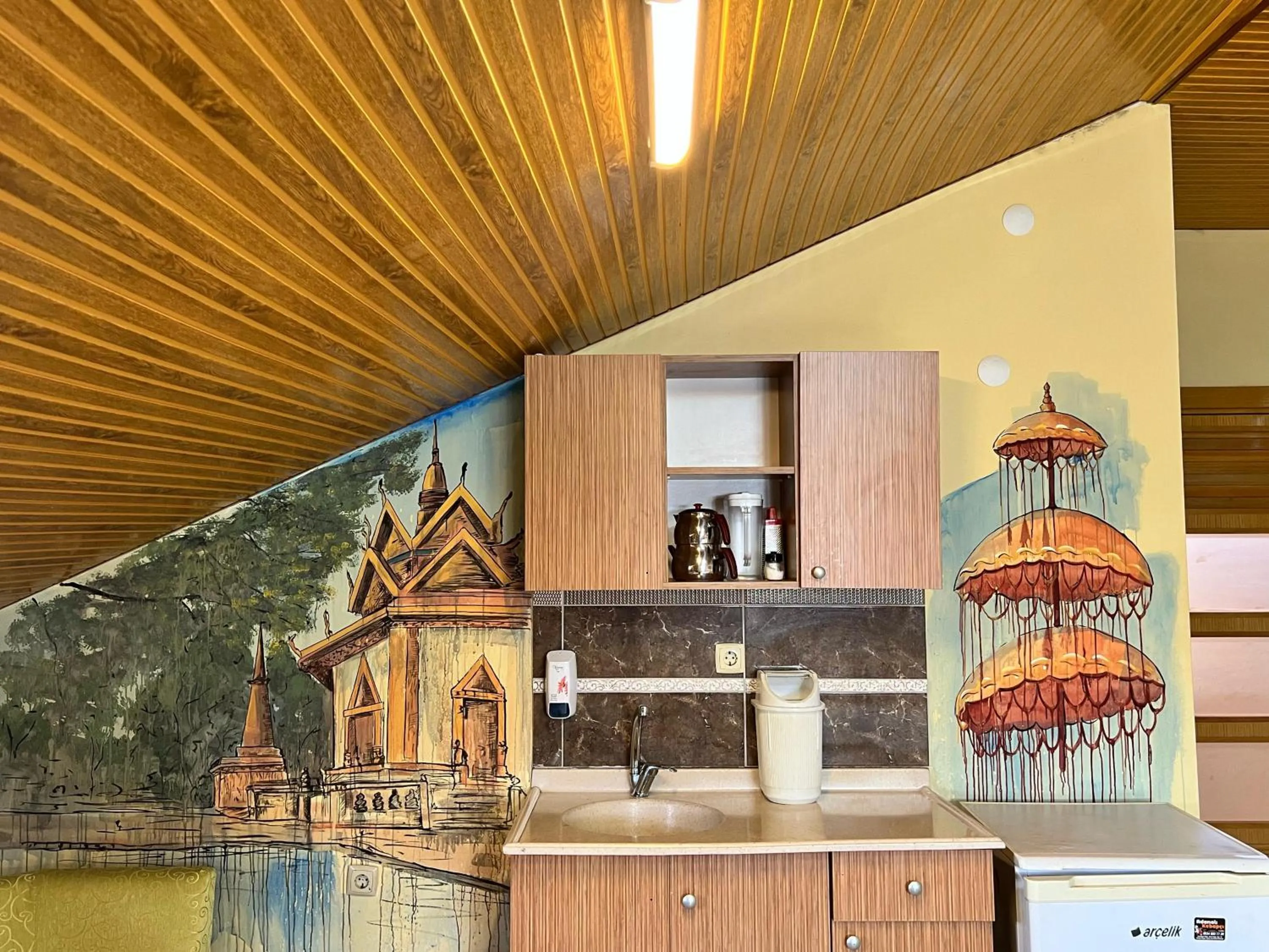 kitchen in Esma Apart Otel