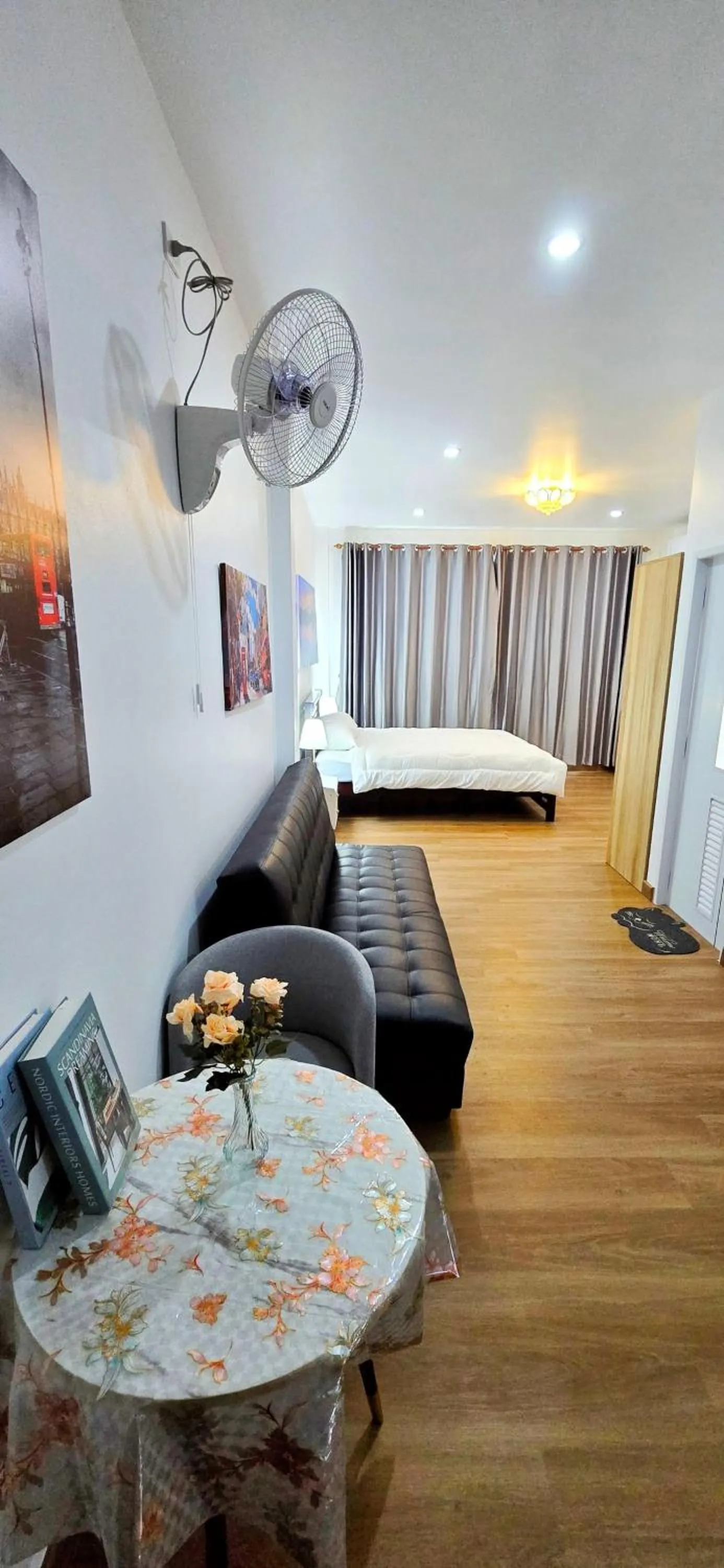 Bed in Tiny Island Lake Lodge