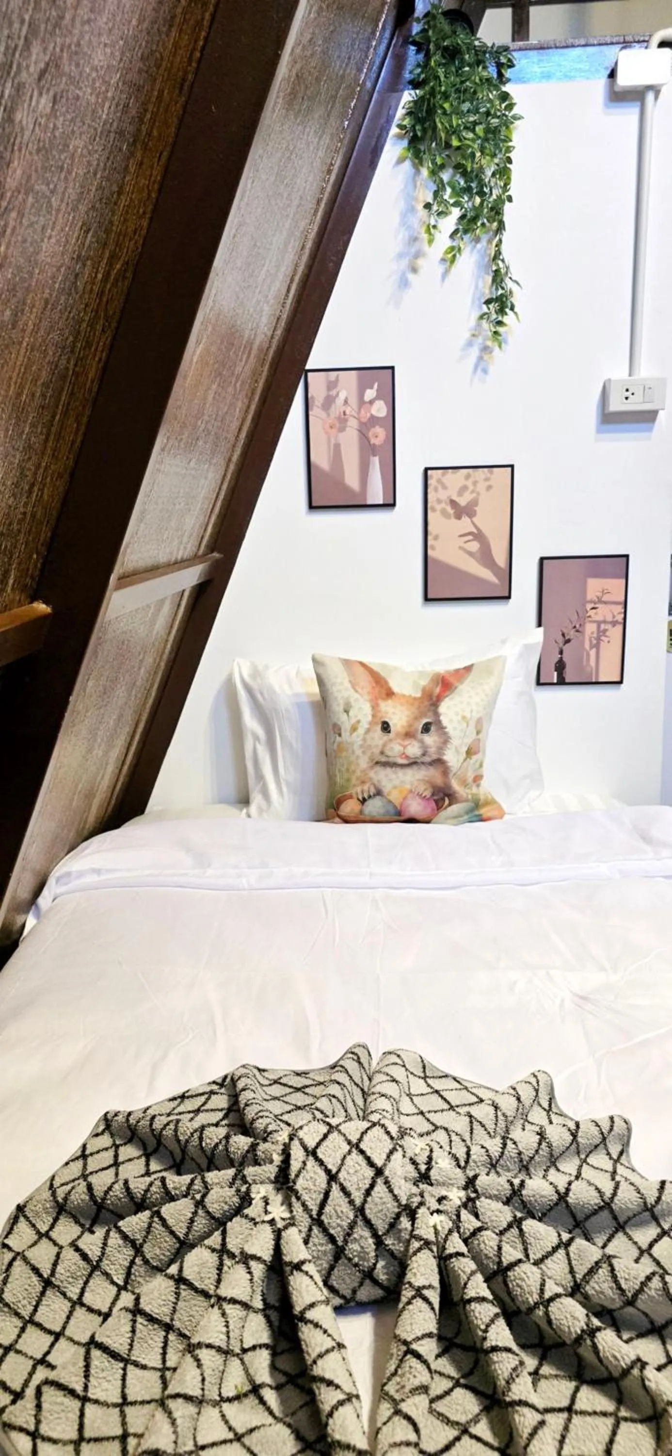 Bed in Tiny Island Lake Lodge