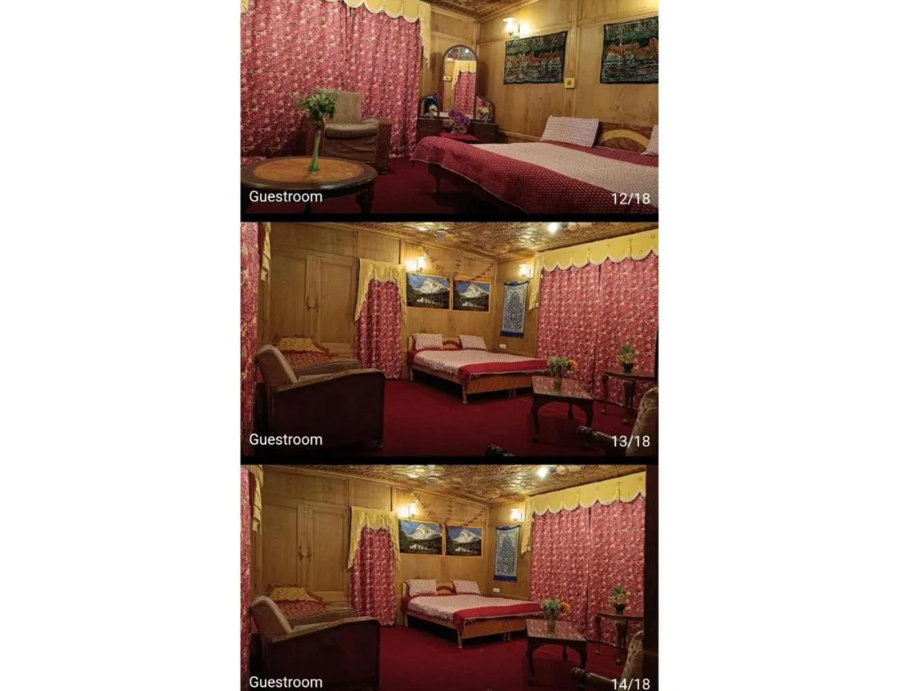 Bed in Taj Palace Houseboat, Srinagar