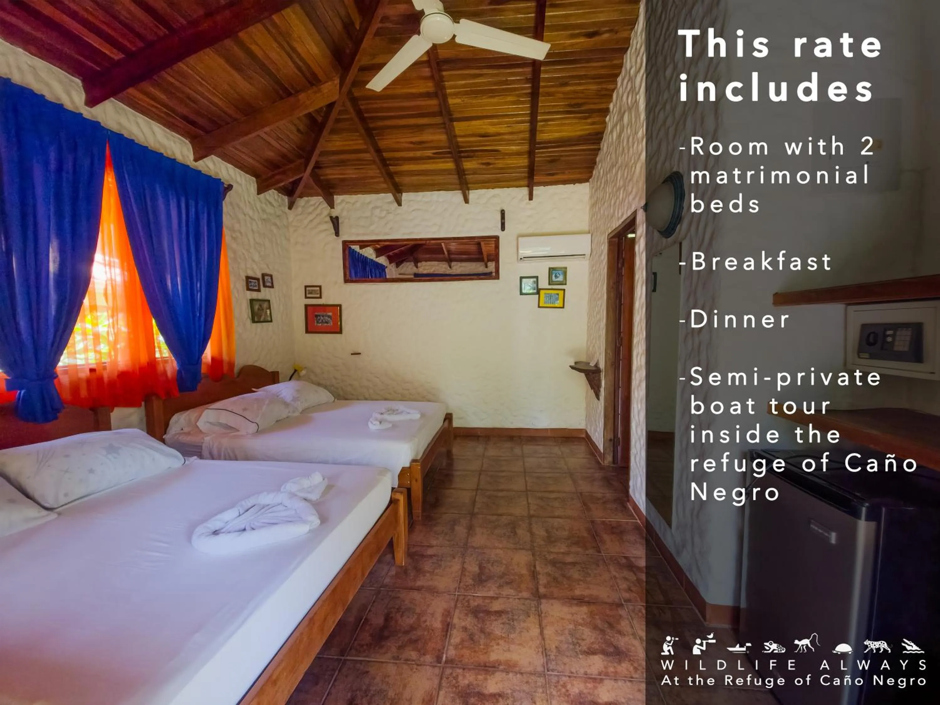 Bed in Hotel de Campo Caño Negro