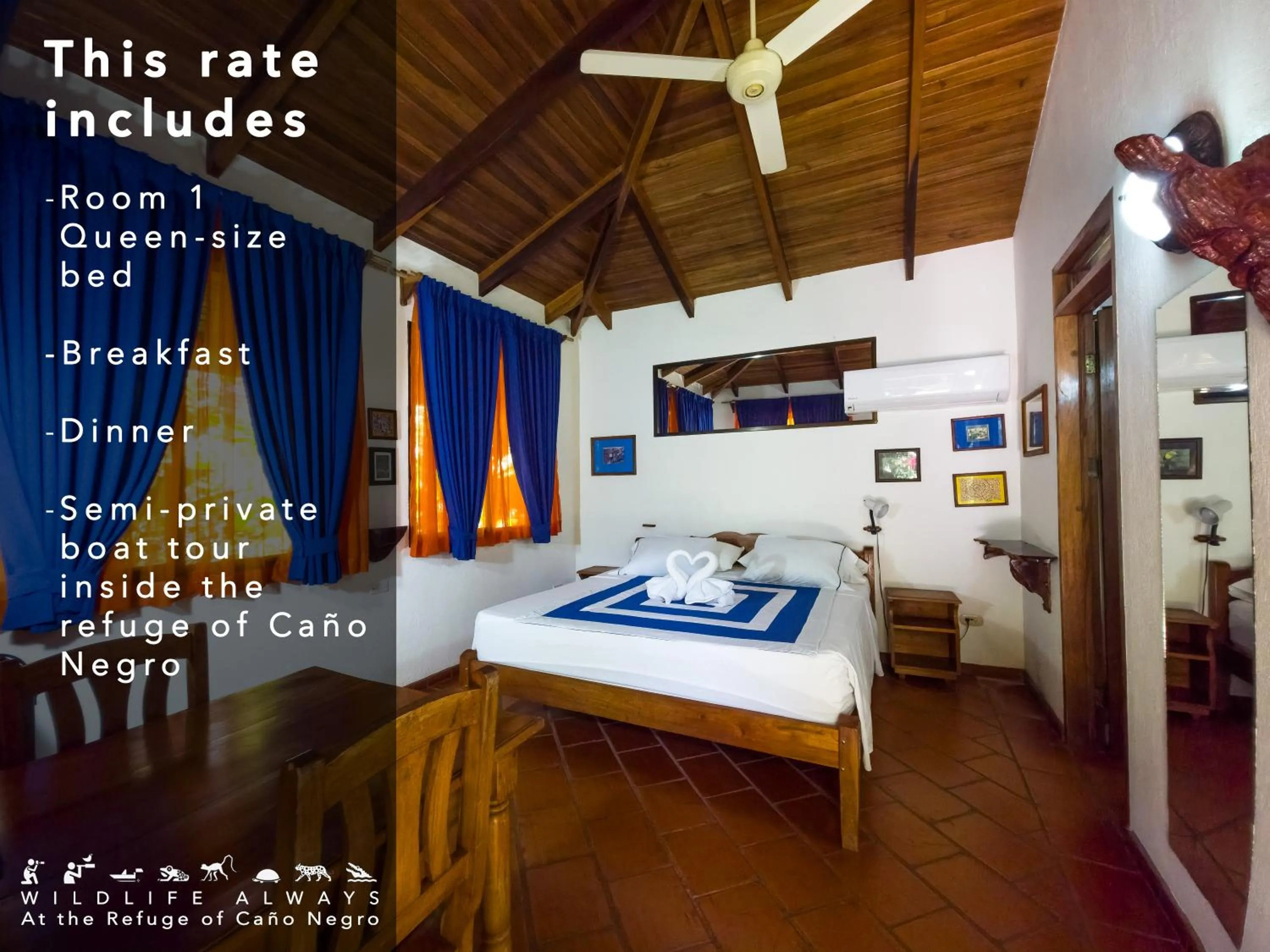 Bed in Hotel de Campo Caño Negro