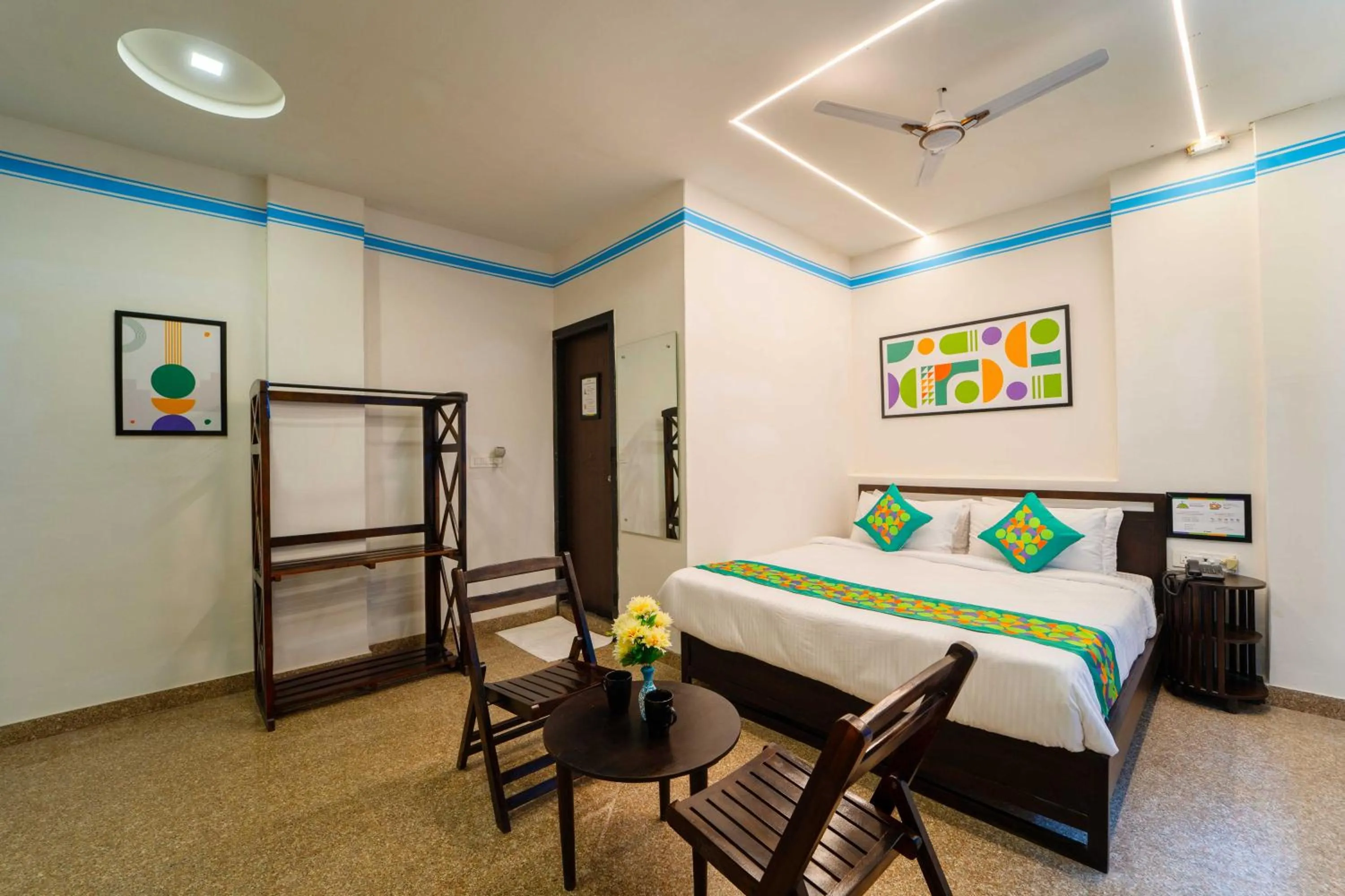 Bedroom, Bed in Treebo Blu Vvu