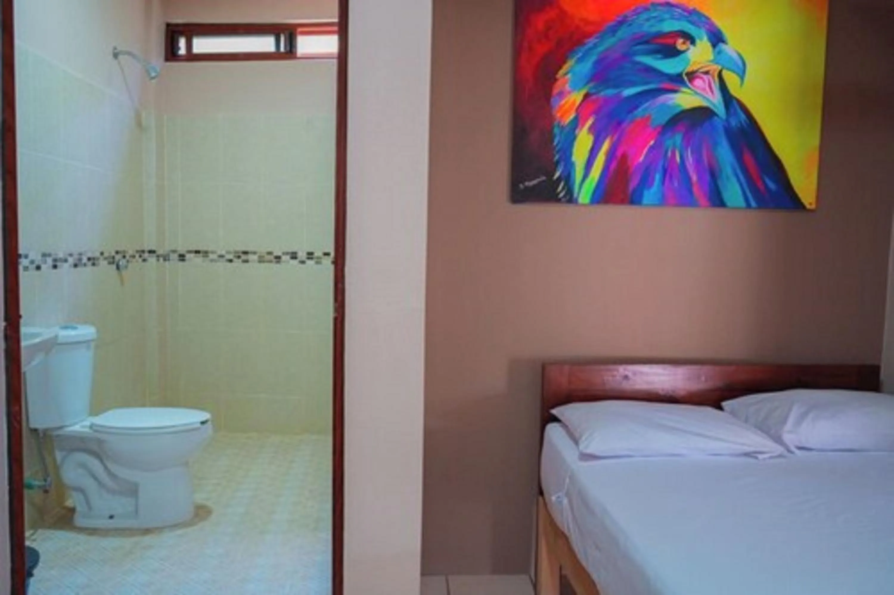 Bathroom, Bed in Posada El Mágico