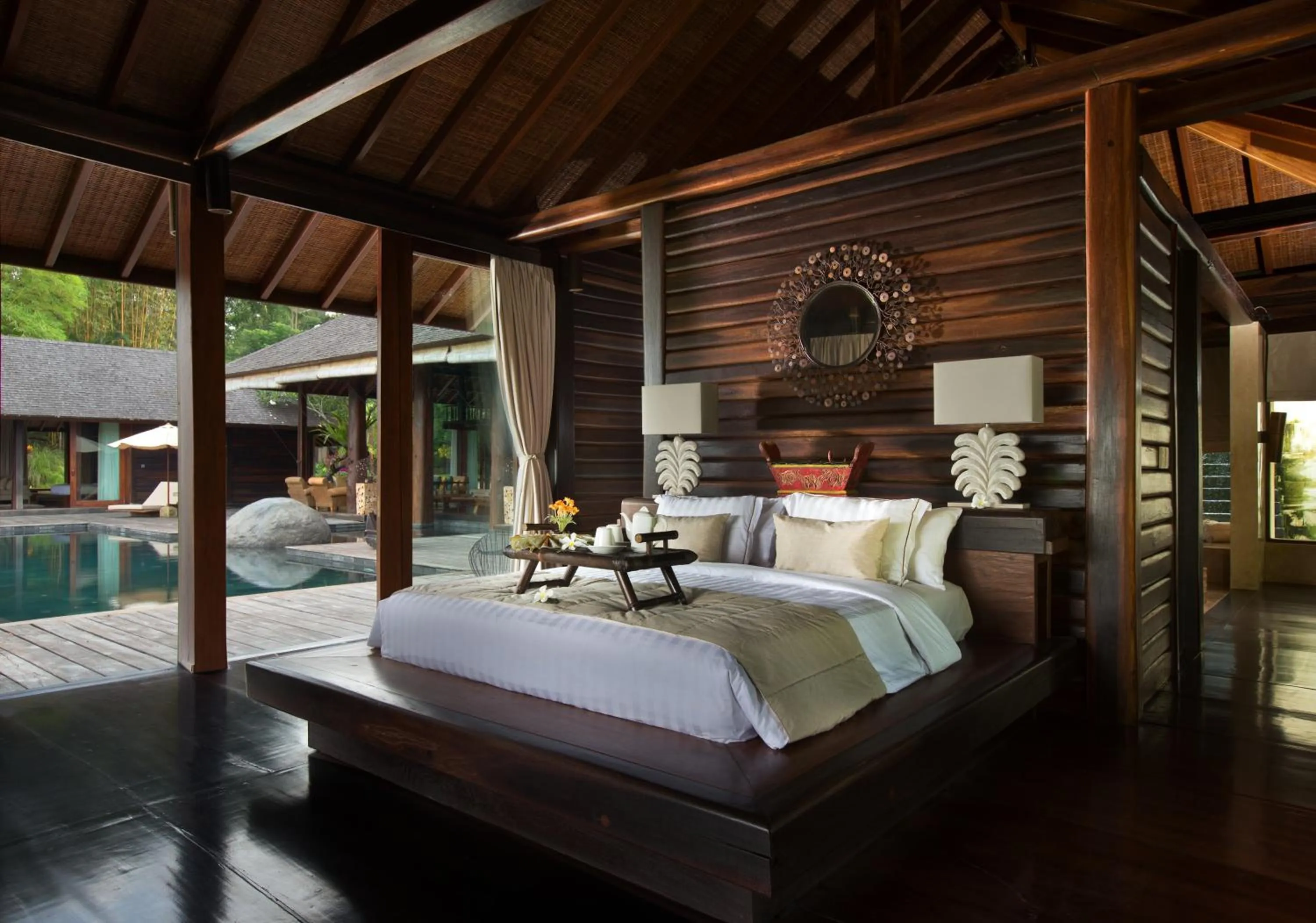 Bedroom, Bed in Kamaniiya River Villa Sayan - Ubud