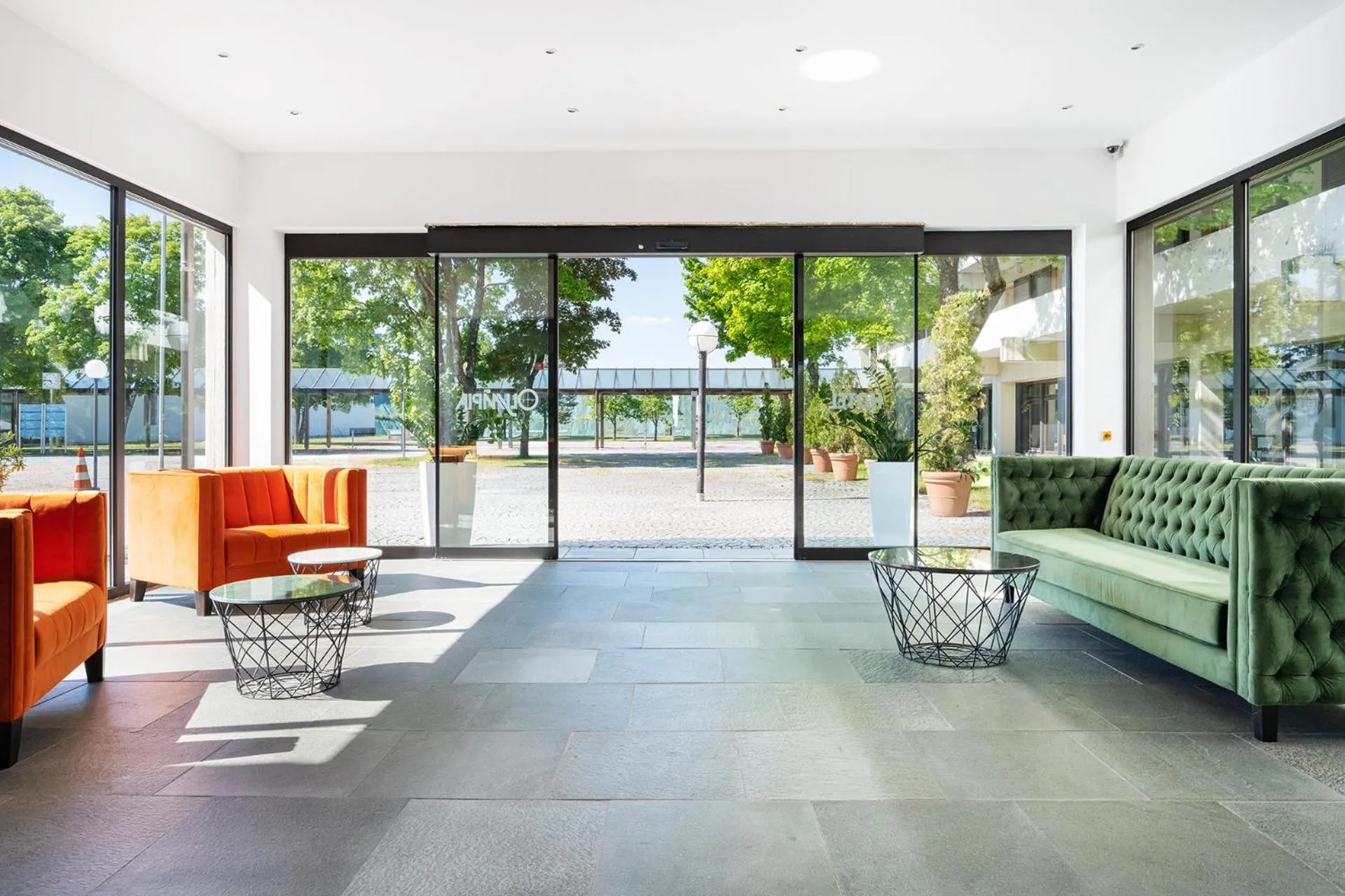 Lobby or reception in Hotel Olympia Schießanlage