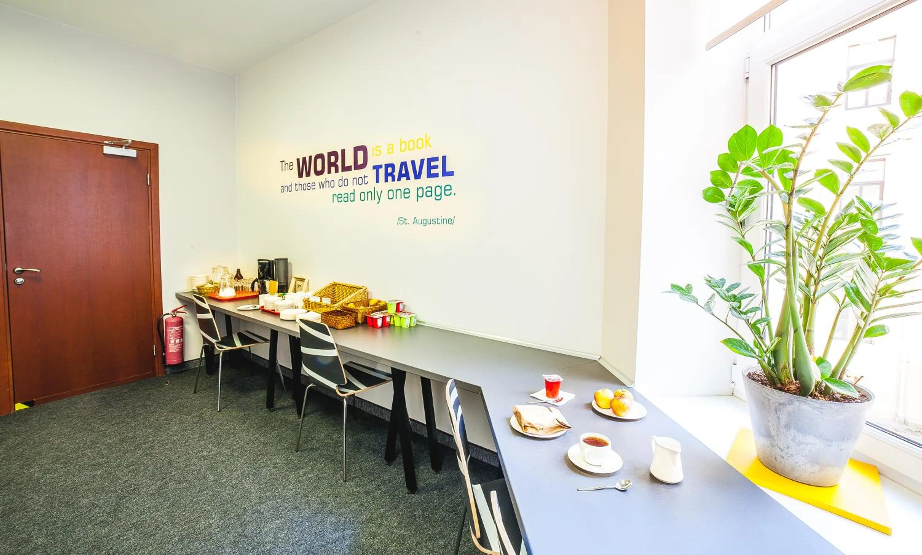 Communal kitchen in Mosaic Hotel