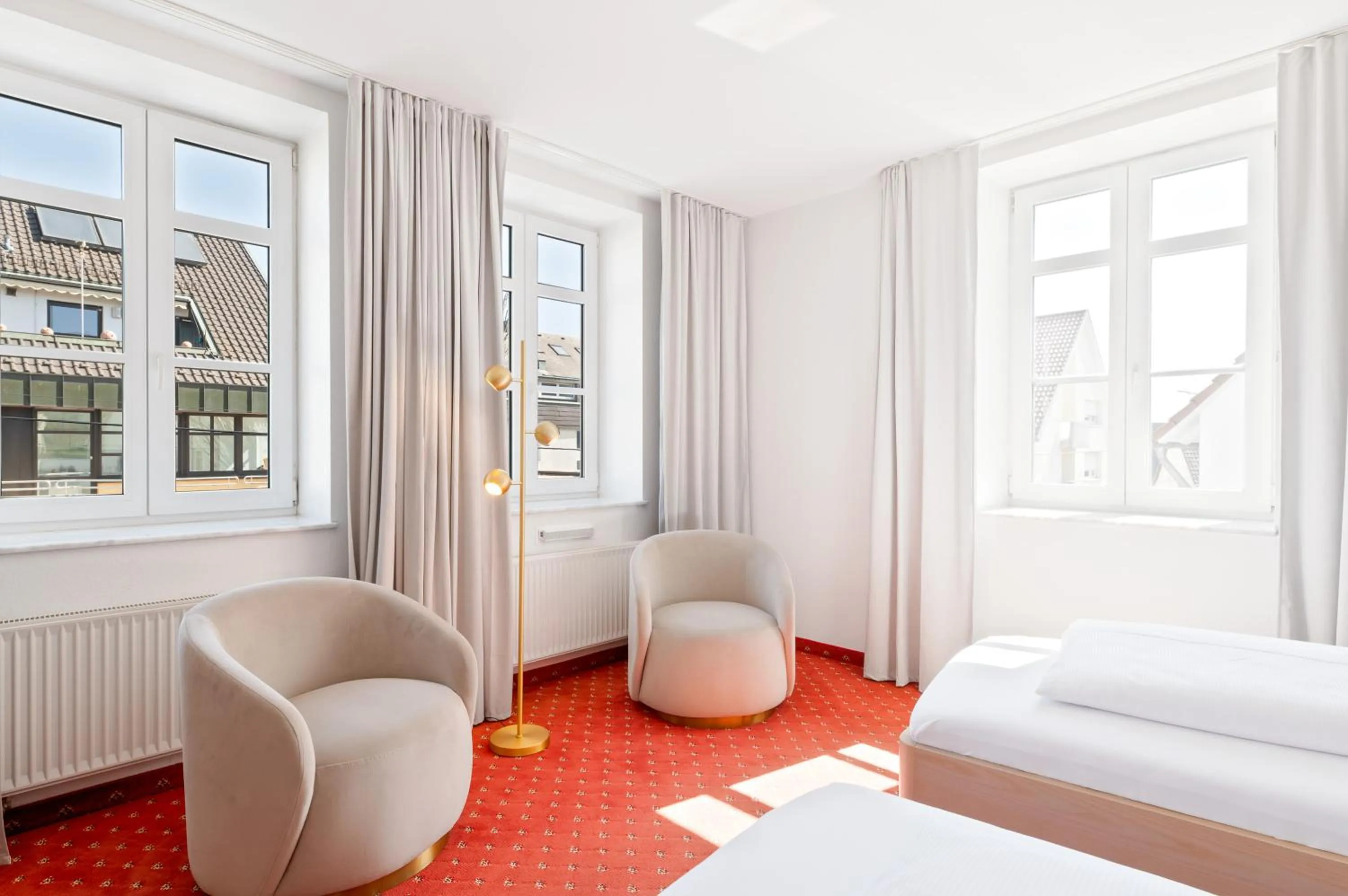 Seating area, Bed in Gästehaus Andrea