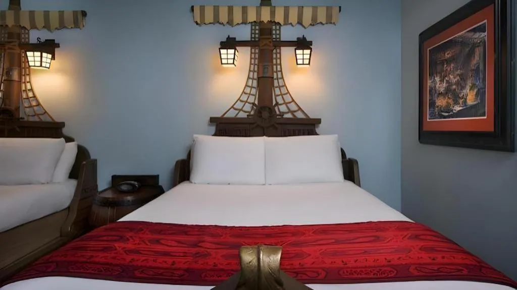 Bed in Disney's Caribbean Beach Resort