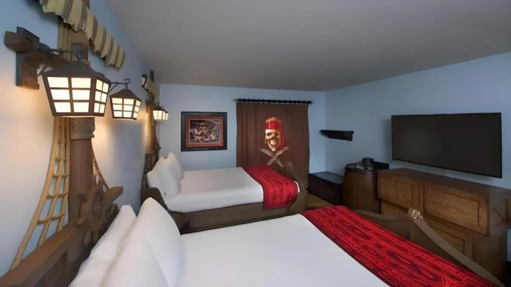 Bed in Disney's Caribbean Beach Resort