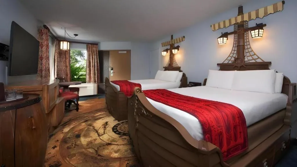 Bed in Disney's Caribbean Beach Resort