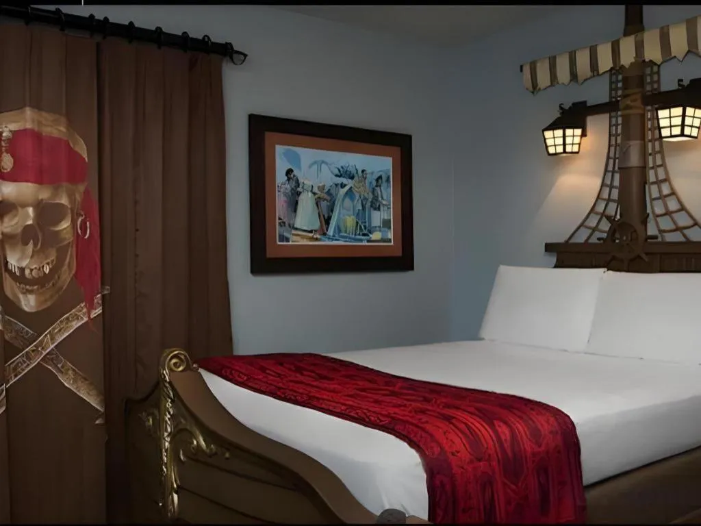 Bed in Disney's Caribbean Beach Resort