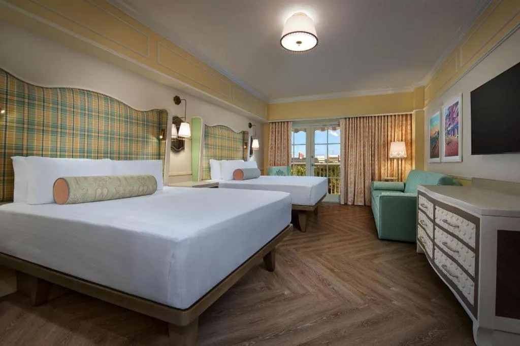 Bed in Disney's Boardwalk Inn