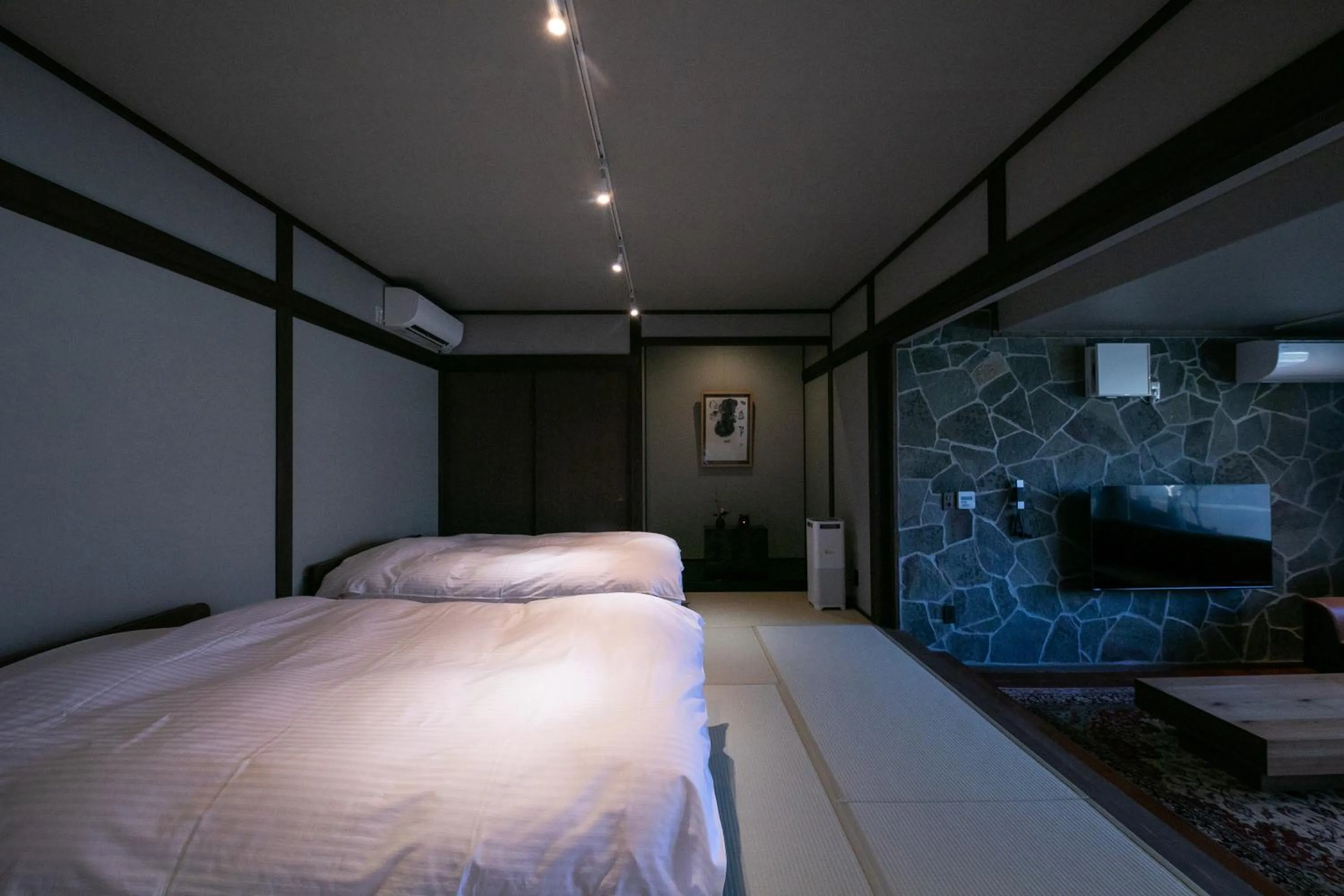 Bed in Yufuin Kaze no Mori