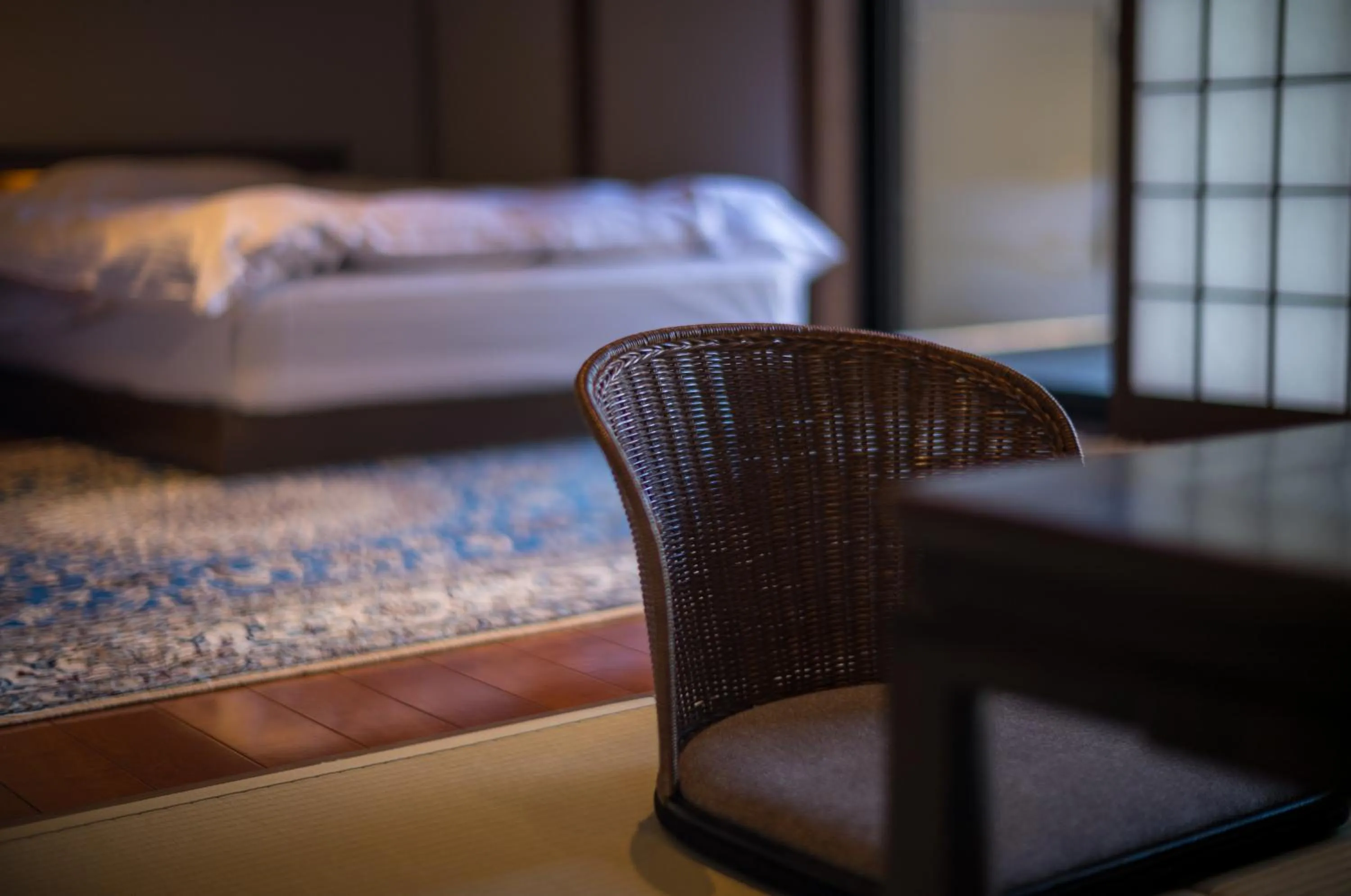 Bed in Yufuin Kaze no Mori