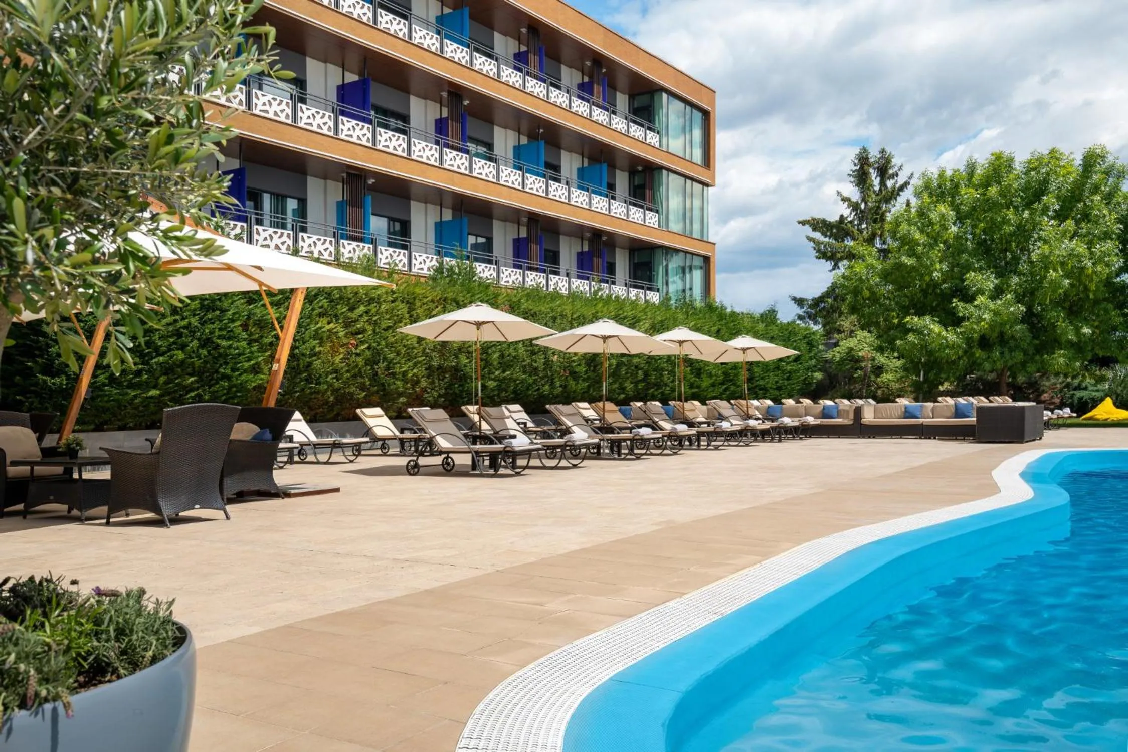 Pool view in Sky Blue Hotel & Spa