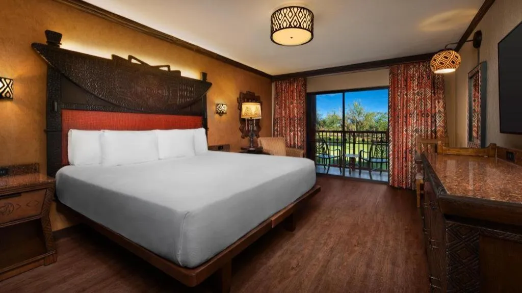 Bed in Disney's Animal Kingdom Lodge