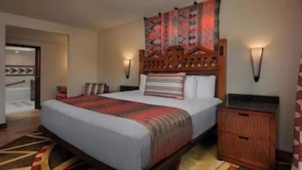 Bed in Disney's Animal Kingdom Lodge