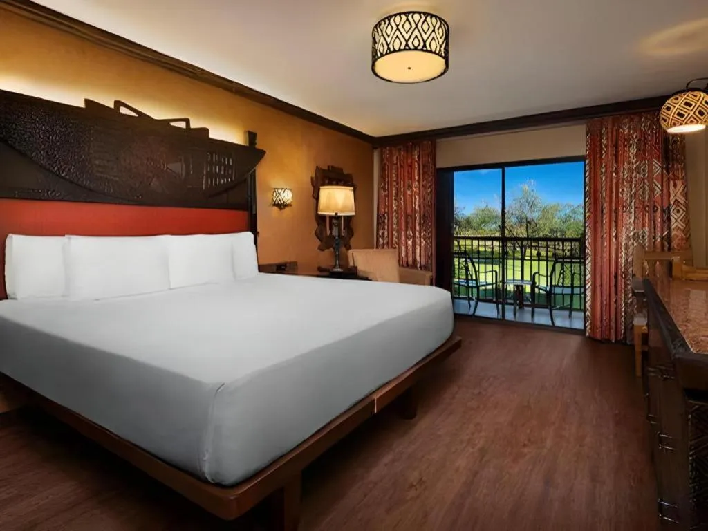 Bed in Disney's Animal Kingdom Lodge