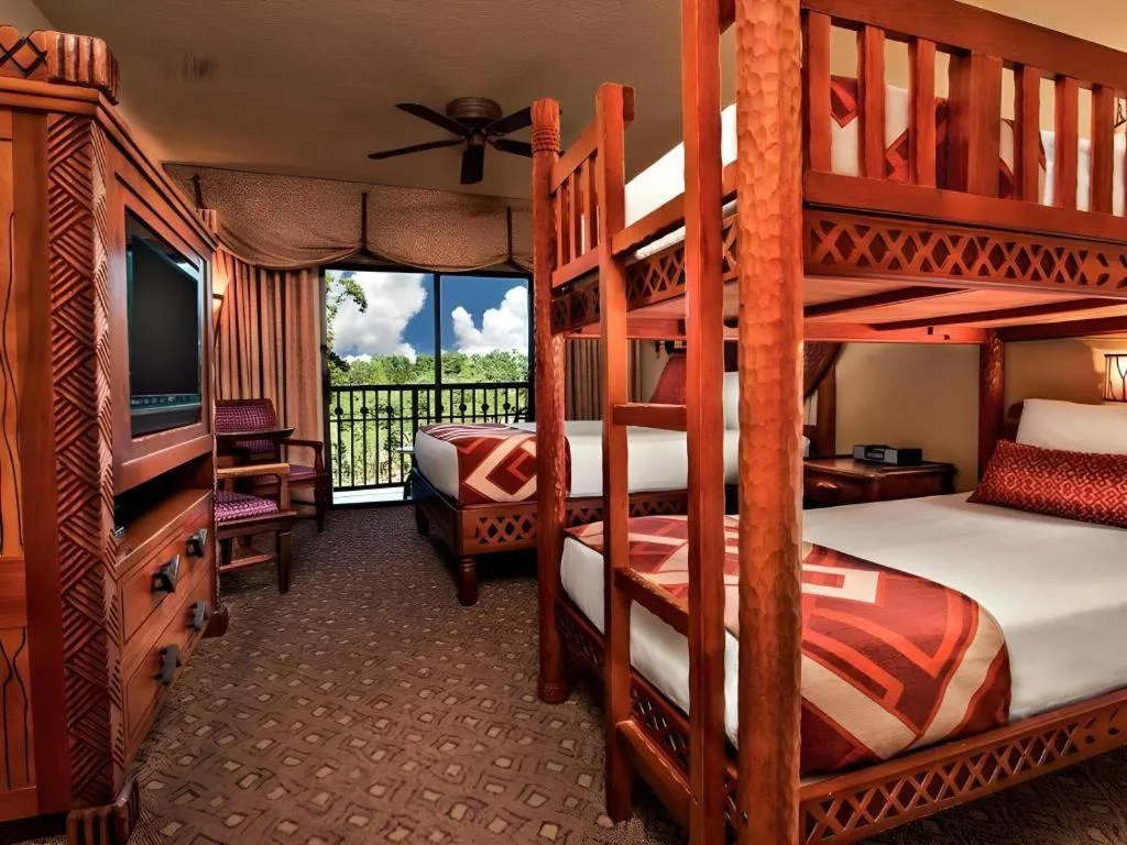 Bed in Disney's Animal Kingdom Lodge
