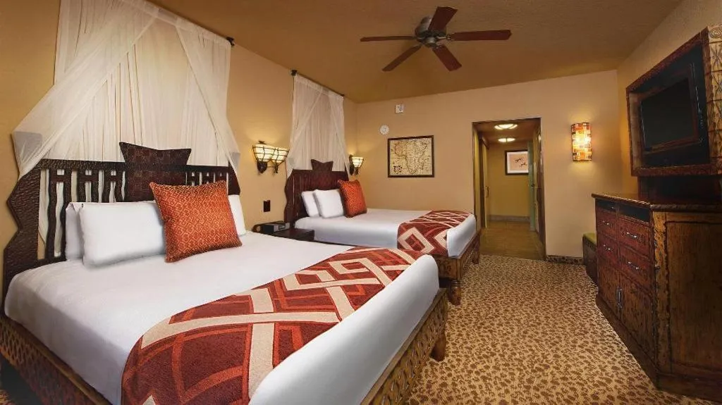 Bed in Disney's Animal Kingdom Lodge