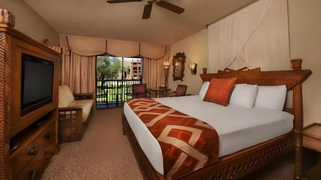 Bed in Disney's Animal Kingdom Lodge