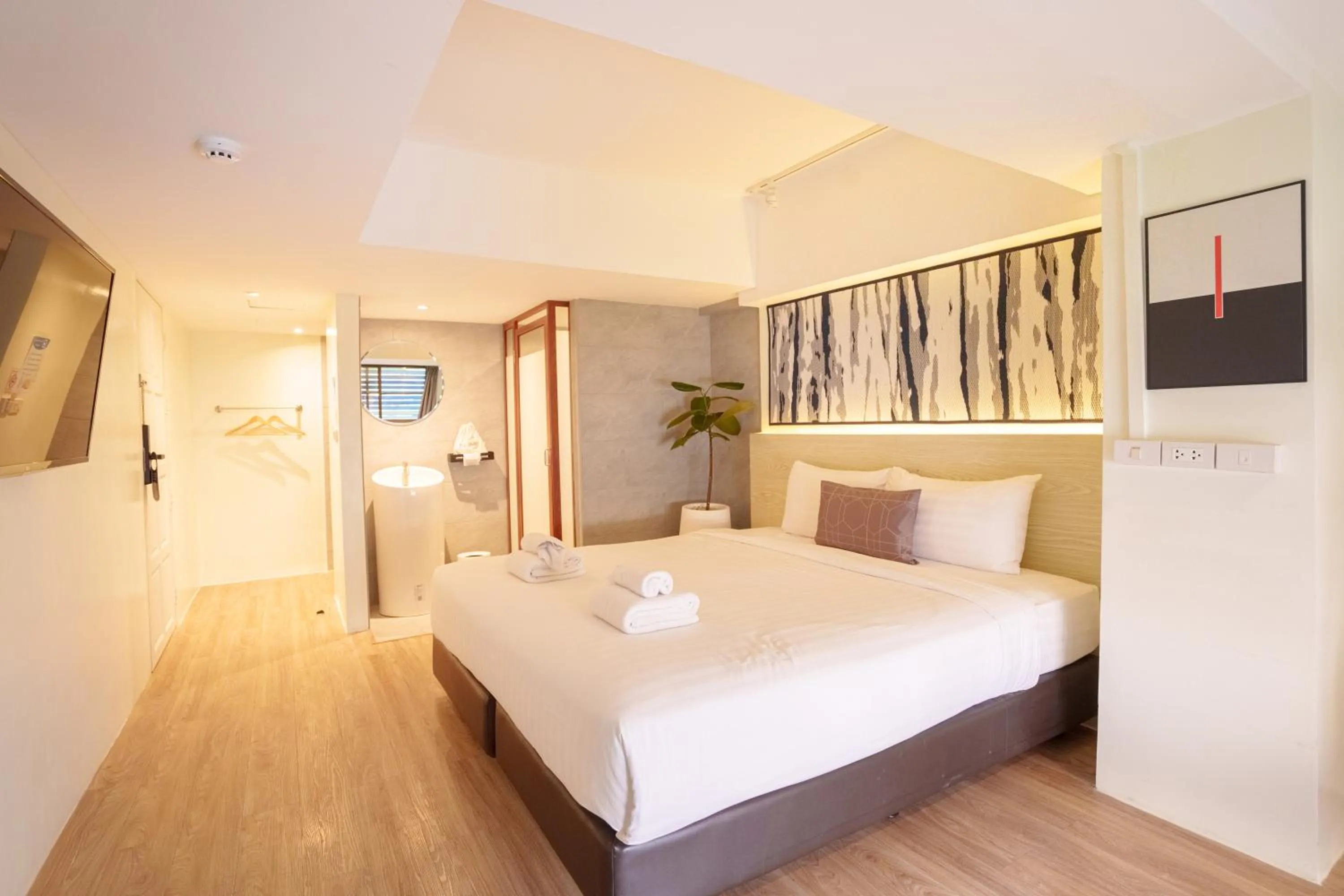 Bed in Gecko EYE Hotel