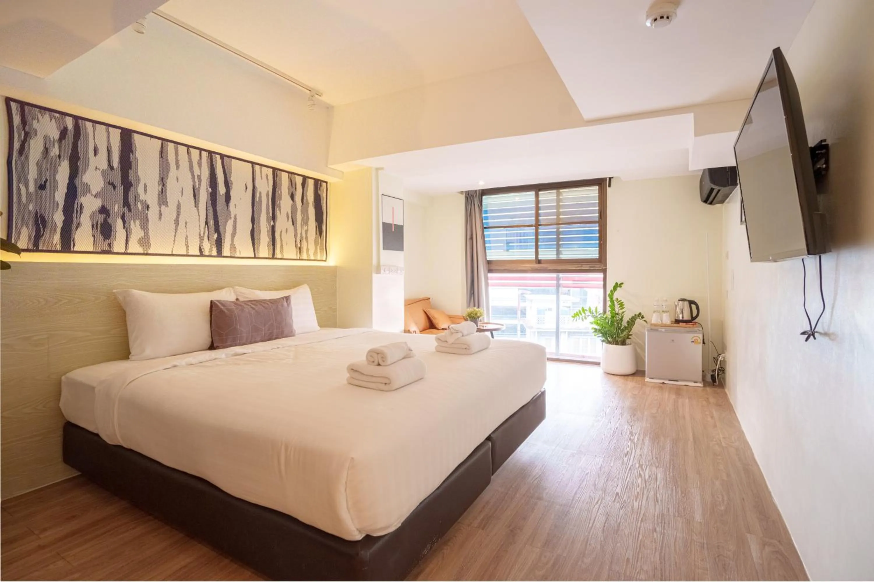 Bed in Gecko EYE Hotel